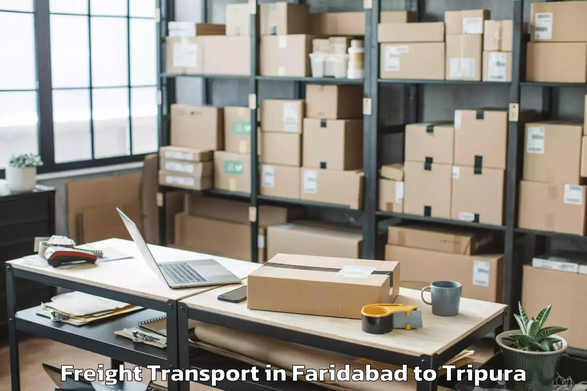 Book Your Faridabad to Manughat Freight Transport Today